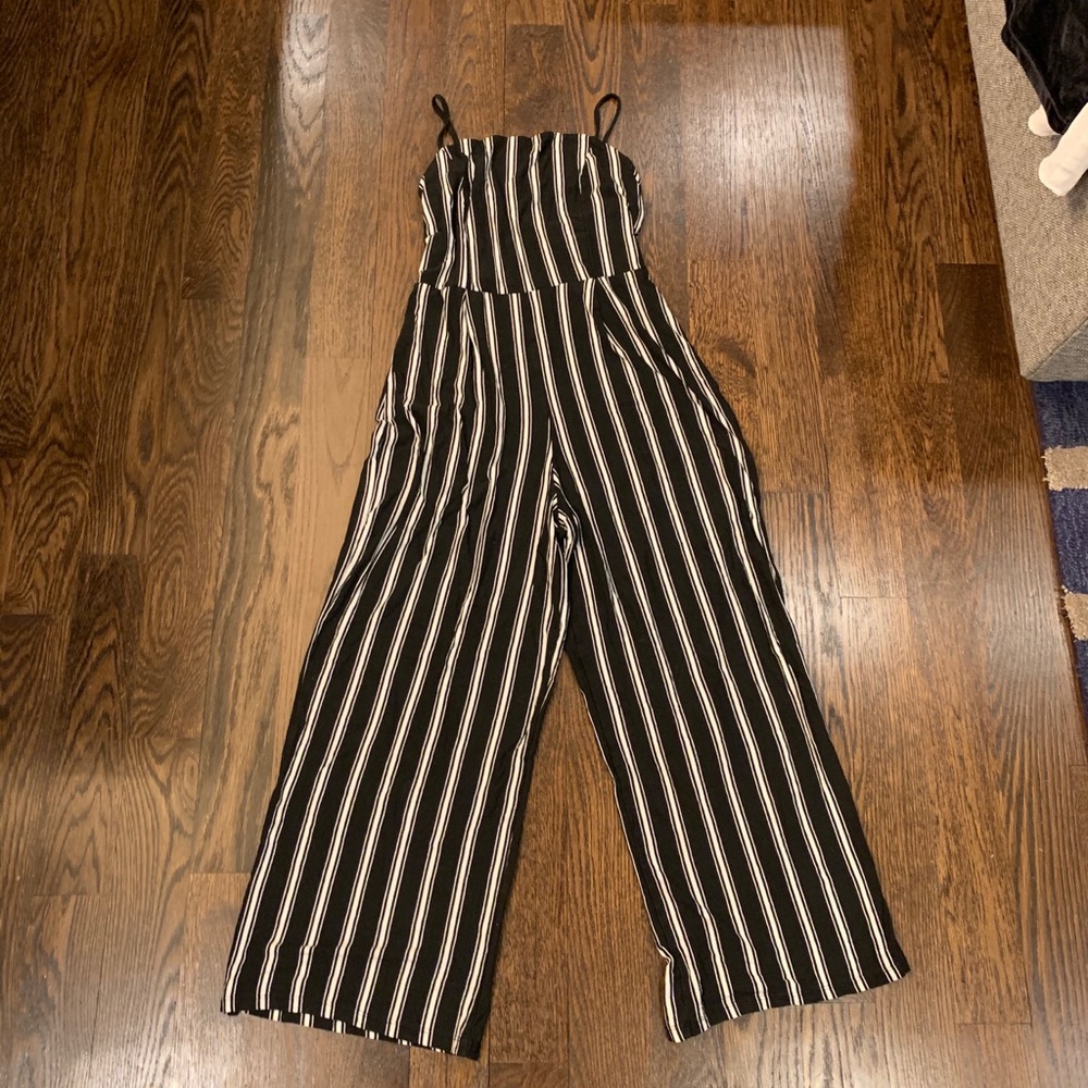 BERSHKA striped jumpsuit